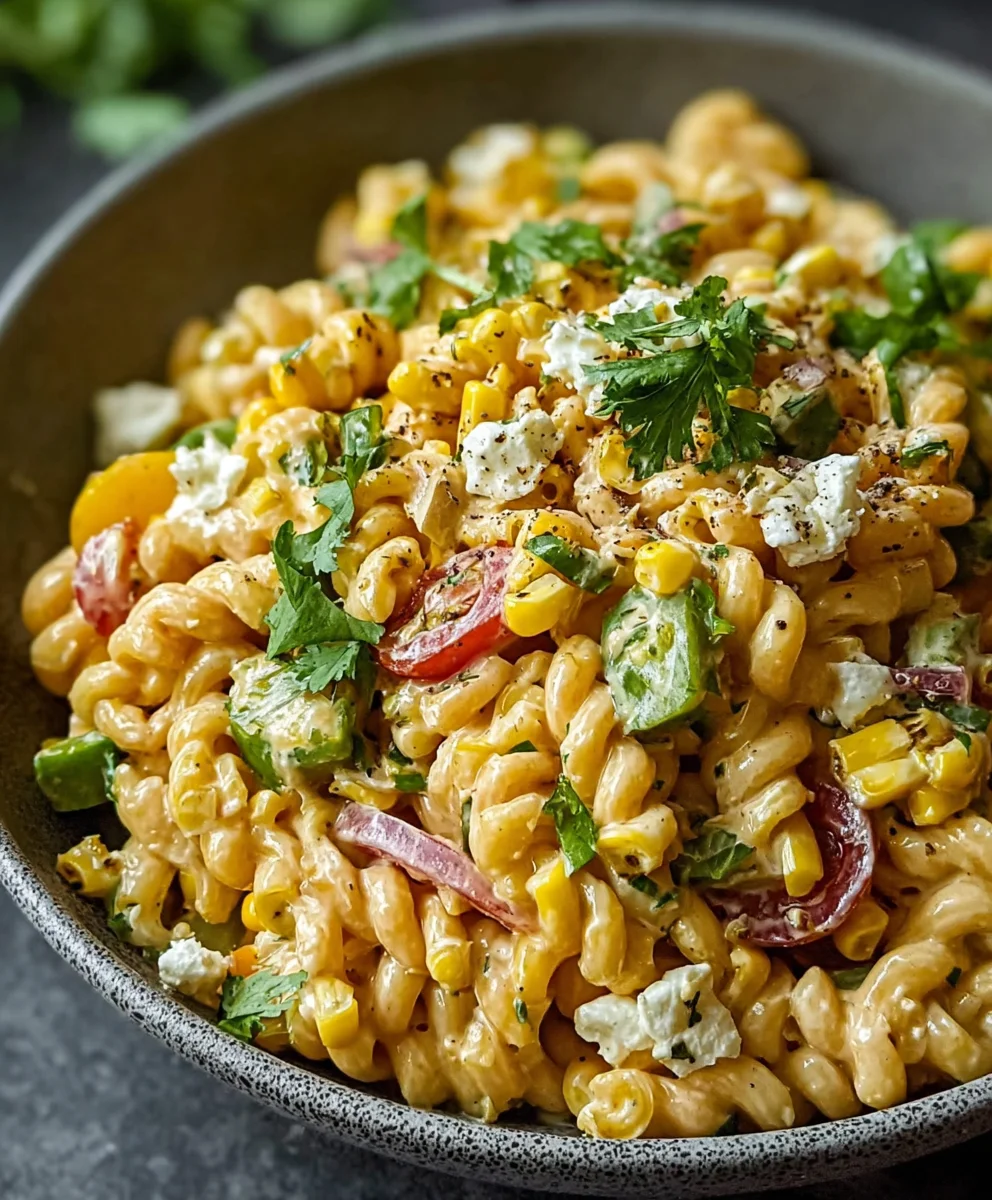 Mexican Street Corn Pasta Salad Recipe - Easy & Delicious