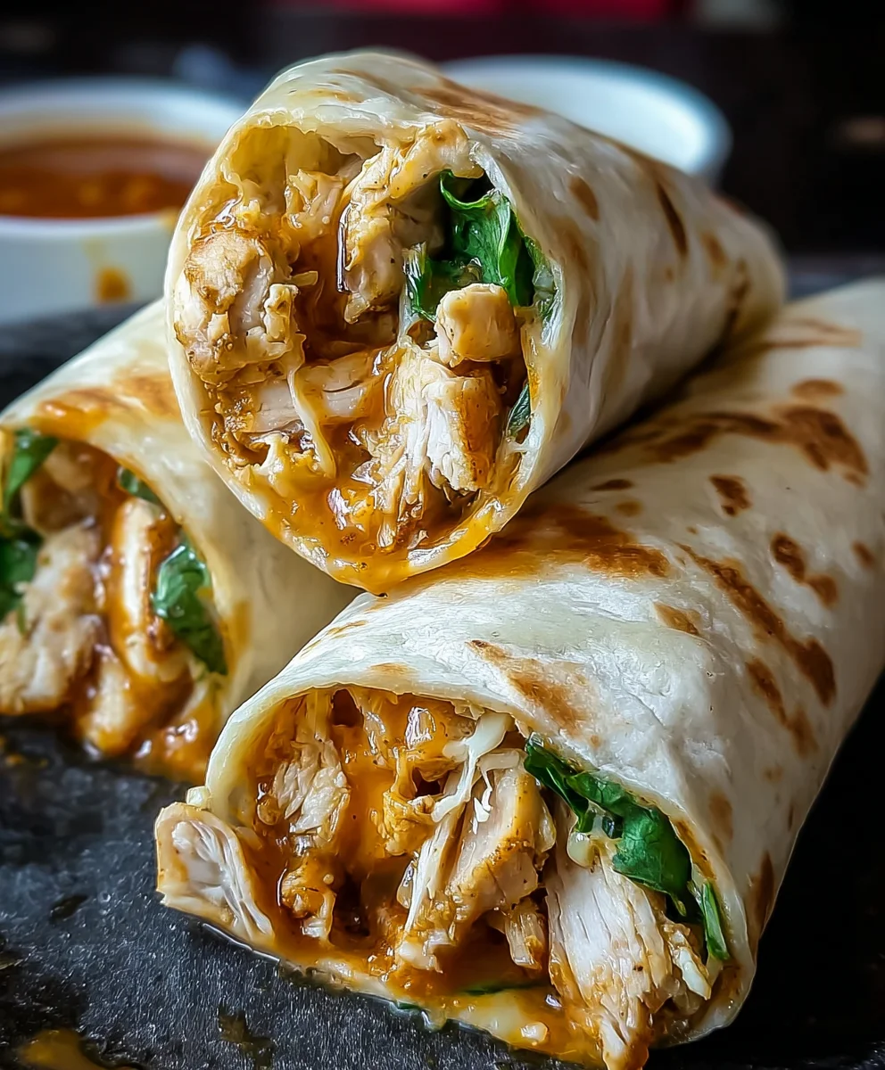 Cheesy Garlic Chicken Wraps- Quick & Easy Meal