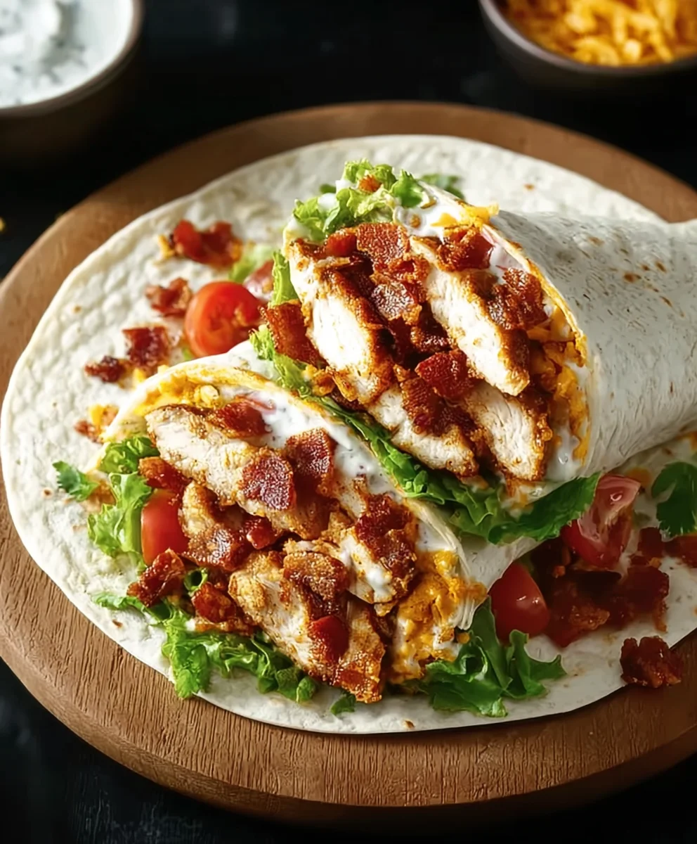 Crispy Chicken Beef Beef Bacon Ranch Wrap Recipe