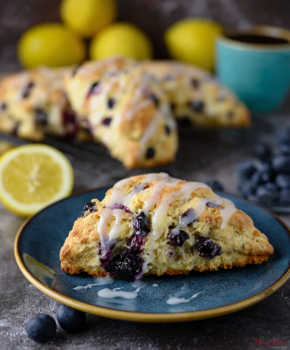 Sourdough Discard Blueberry Lemon Scones-Easy Recipe