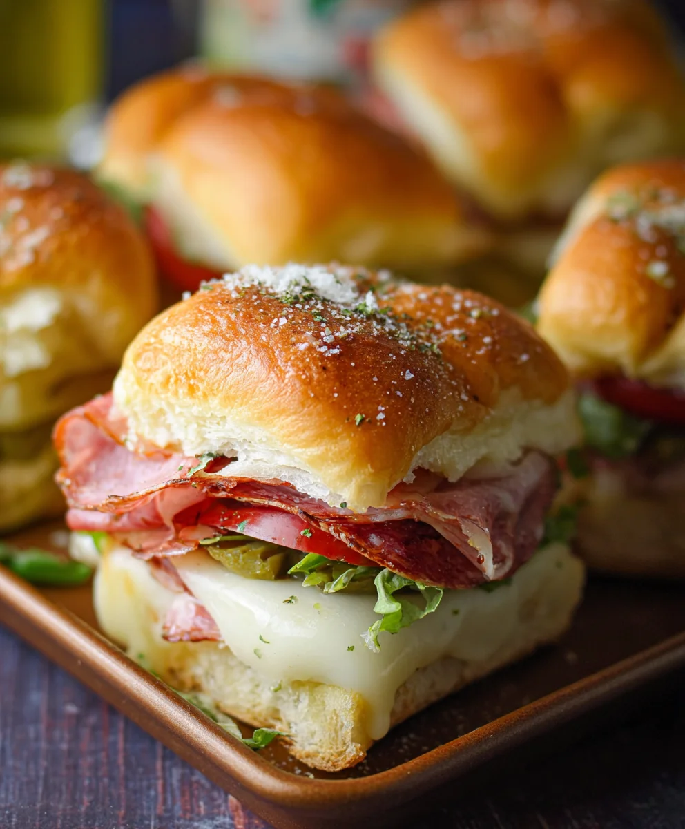 Hot Beef Italian Sub Sliders - Easy Game Day Appetizer