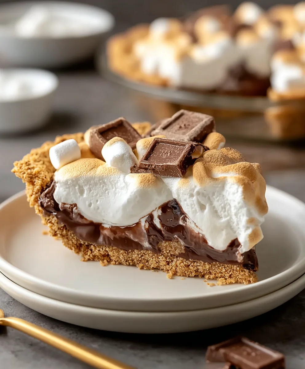 Decadent S'mores Pie- Easy No-Bake Dessert