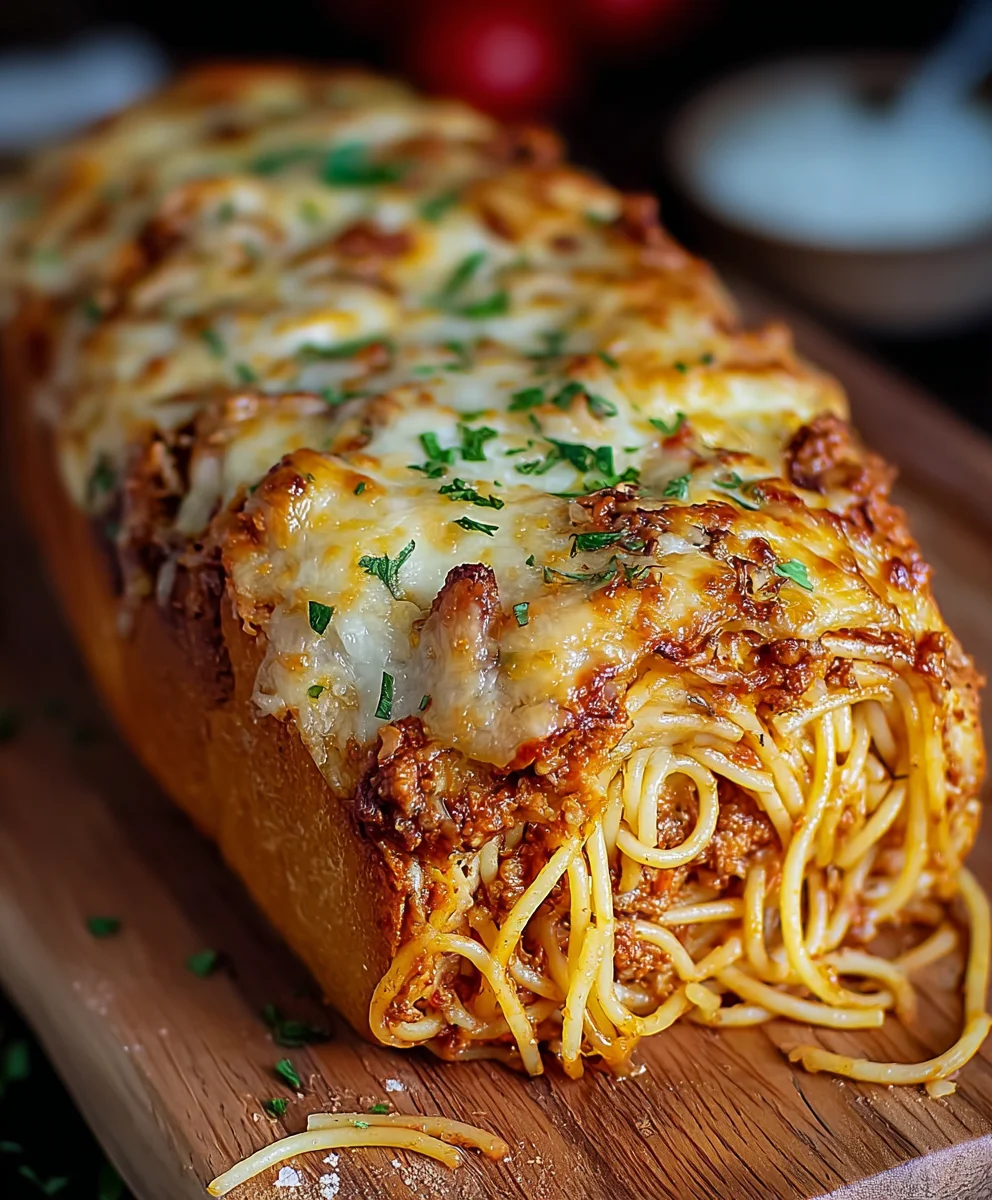 Spaghetti Stuffed Garlic Bread - Irresistible Comfort Food
