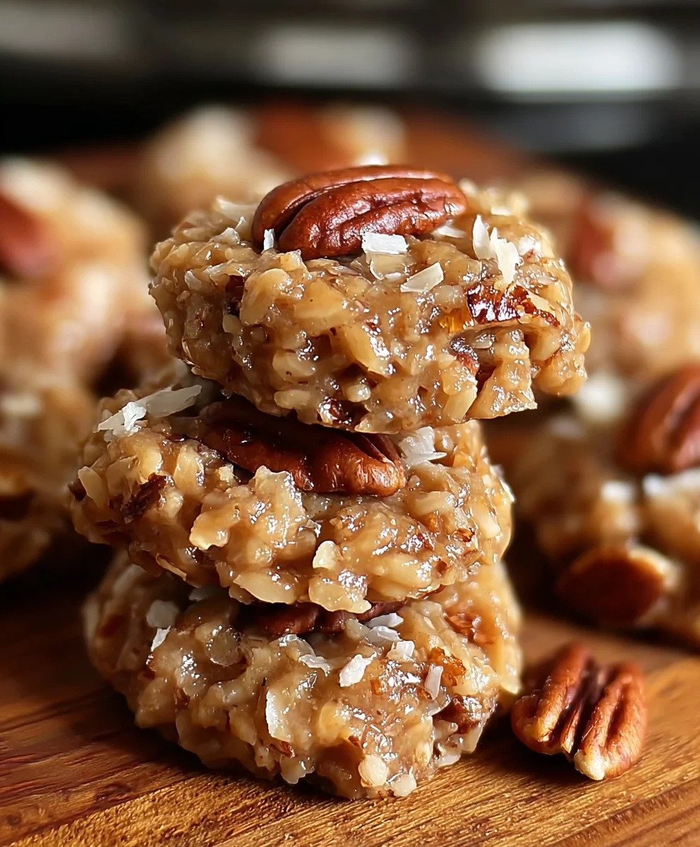 No-Bake Pecan Coconut Praline Cookies-Easy Recipe