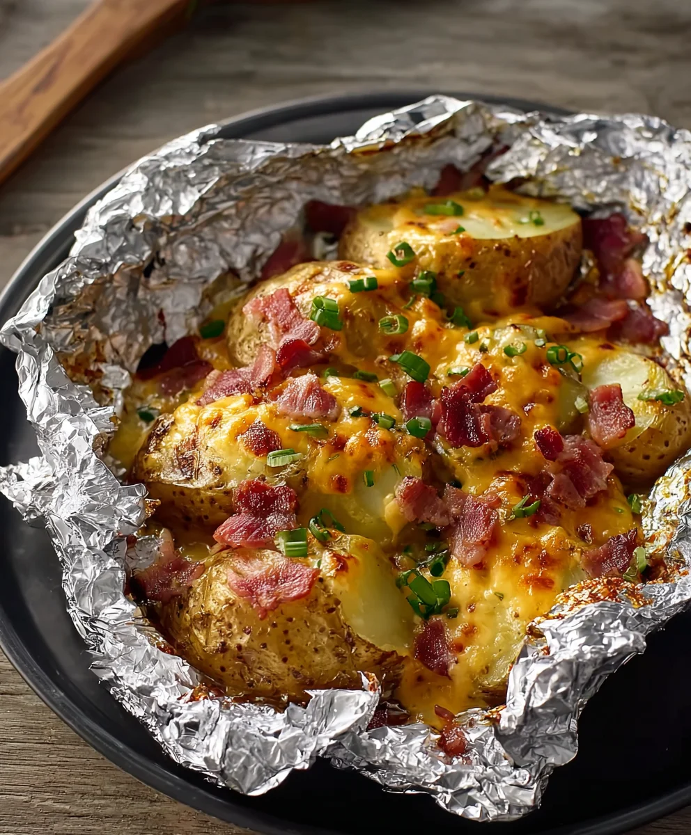 Cheesy Beef Beef Bacon Ranch Potato Foil Packets