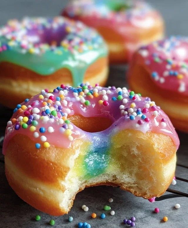 Rainbow-Filled Doughnuts