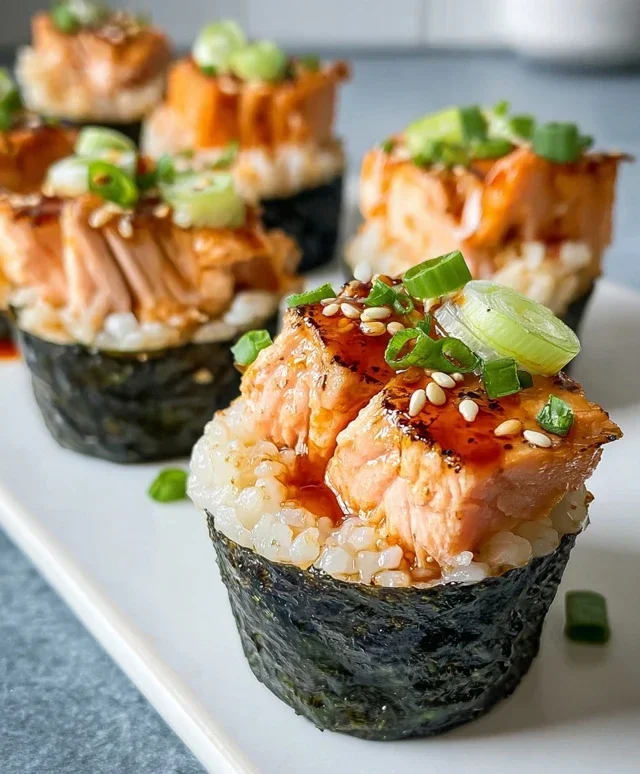 Spicy Salmon Sushi Cups
