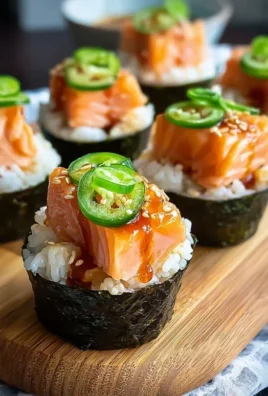 Spicy Salmon Sushi Cups