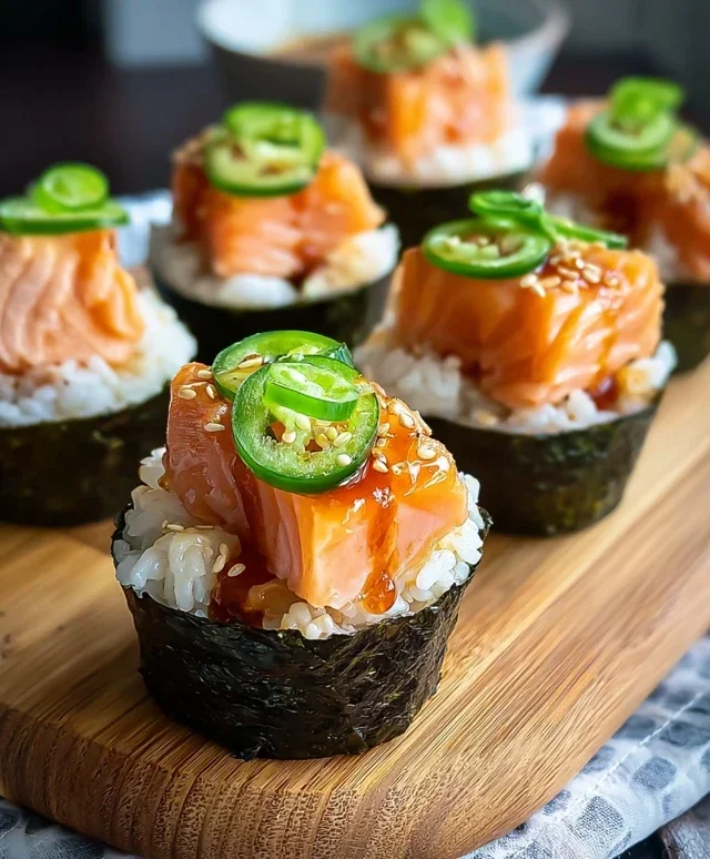 Spicy Salmon Sushi Cups