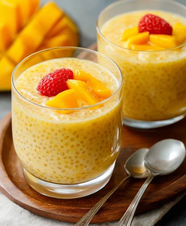Mango Tapioca Pudding (Mango Sago)