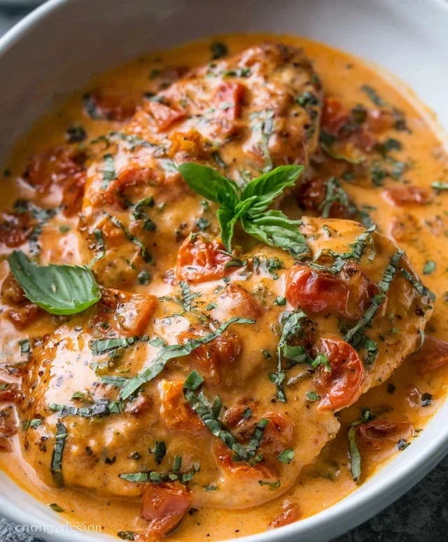 Slow Cooker Creamy Tomato Basil Chicken