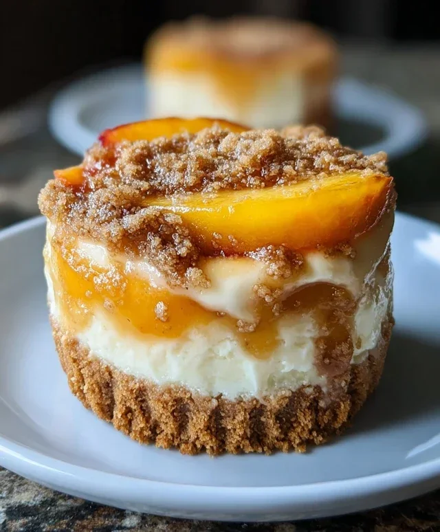 Peach Cobbler Mini Cheesecakes