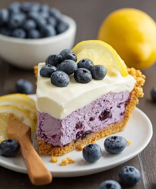 No Bake Lemon Blueberry Pie