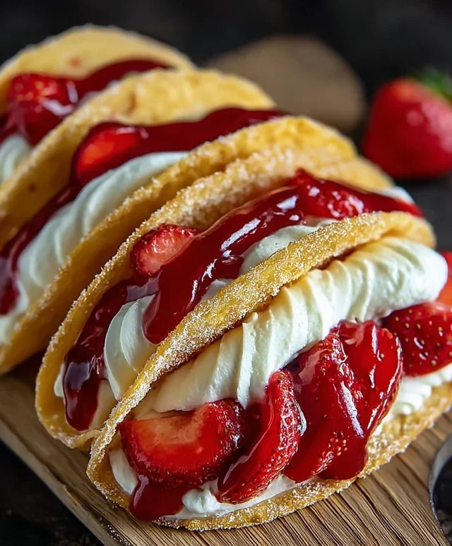 Strawberry Cheesecake Dessert Tacos
