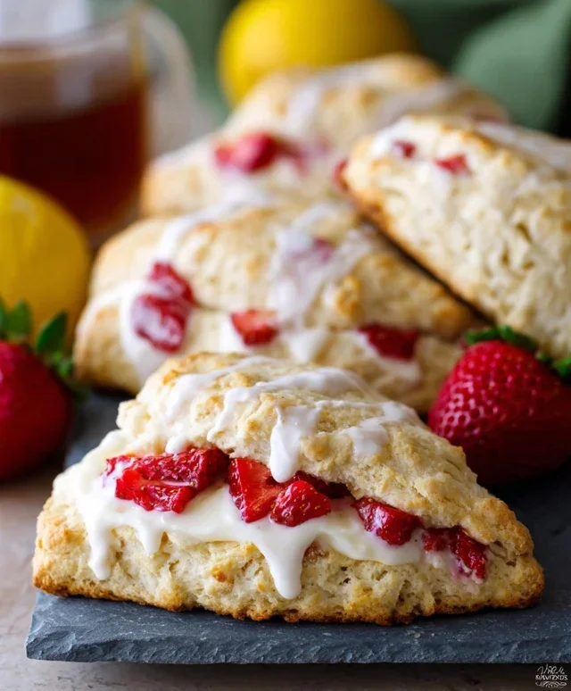 Strawberry Lemon Cream Scones
