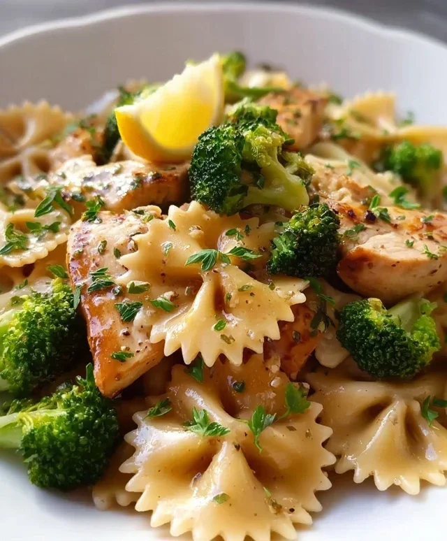 Cowboy Butter Lemon Bowtie Chicken with Broccoli Bliss