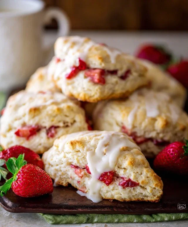 Strawberry Lemon Cream Scones