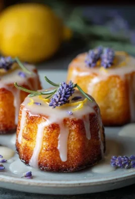 Mini Lemon Cakes With Lavender Glaze