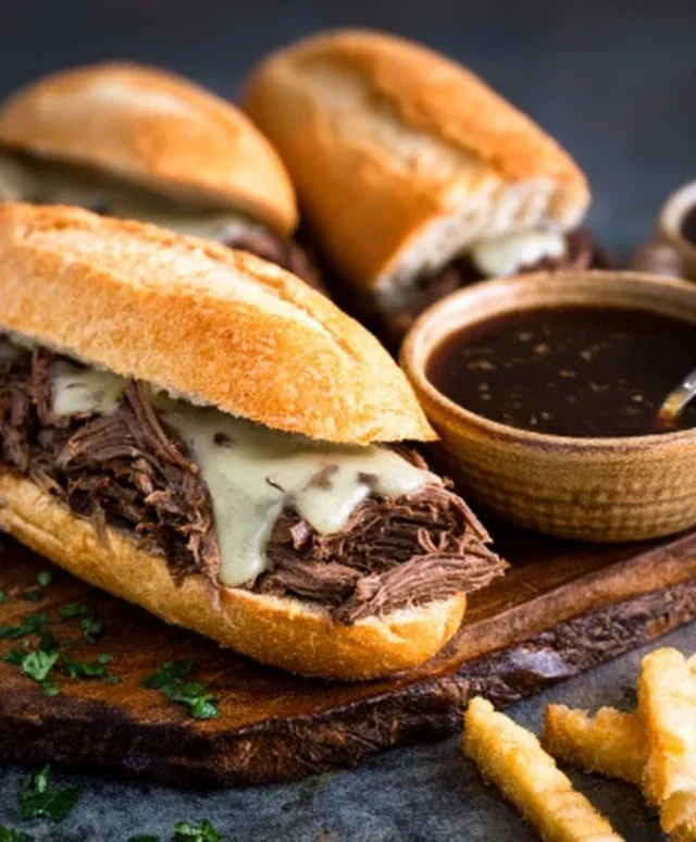 Crockpot French Dip Sandwiches