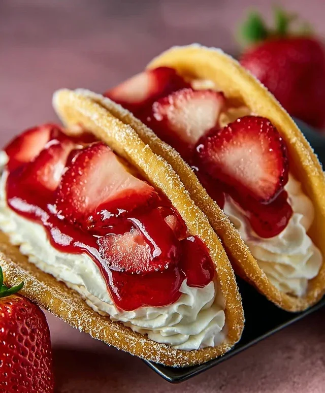 Strawberry Cheesecake Dessert Tacos