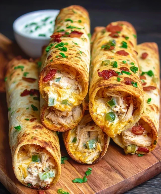 Jalapeno Popper Chicken Taquitos