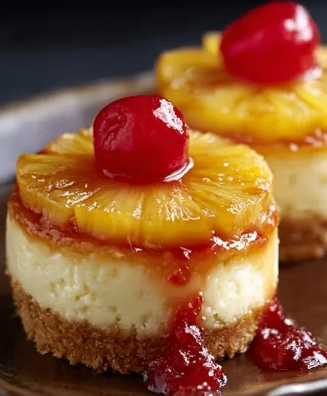 Mini Pineapple Upside-Down Cheesecakes