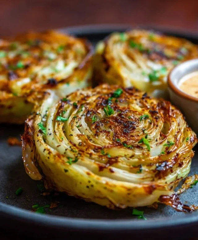 Oven Roasted Garlic Cabbage Steaks