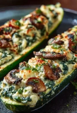 Spinach, Mushroom, and Ricotta Stuffed Zucchini Boats Recipe