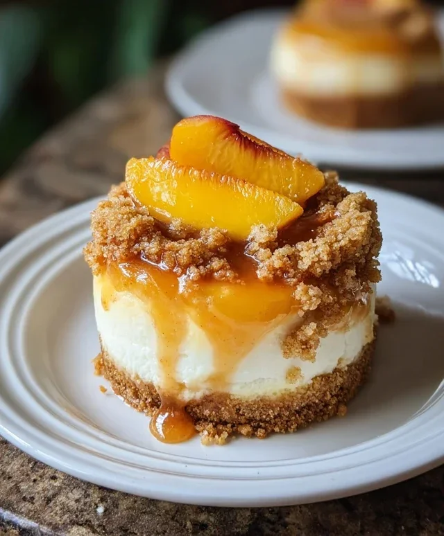 Peach Cobbler Mini Cheesecakes