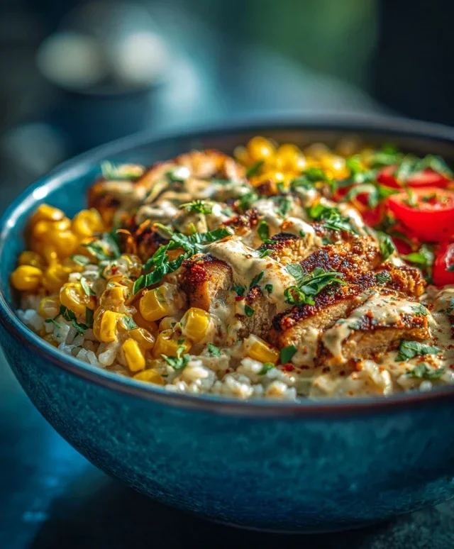 Street Corn Chicken Rice Bowl