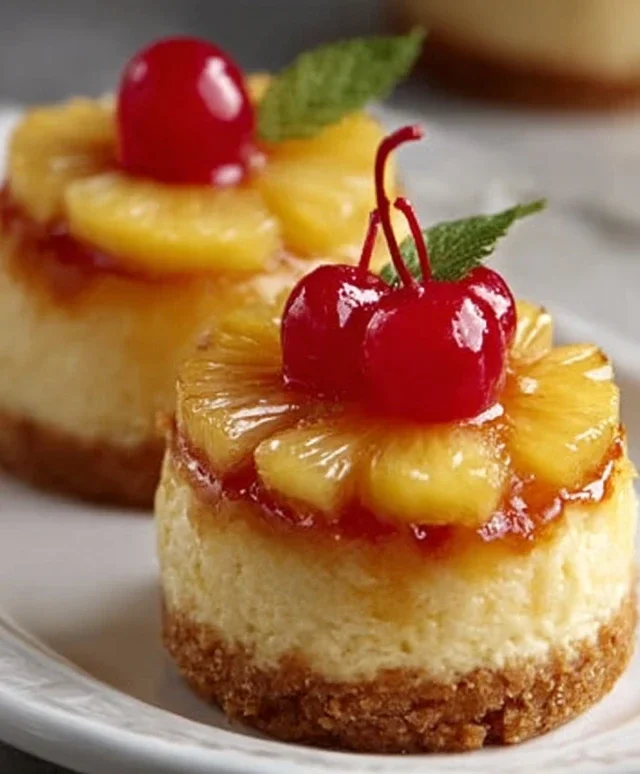 Mini Pineapple Upside-Down Cheesecakes