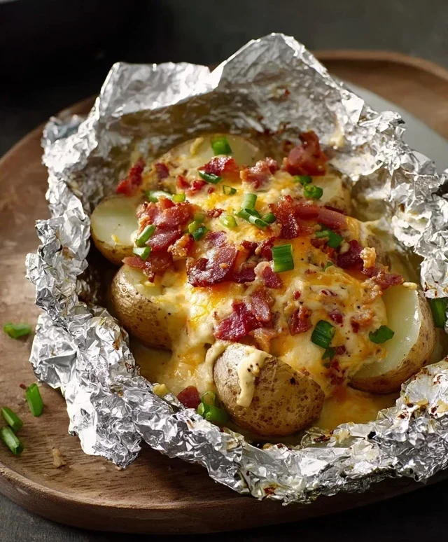 Cheesy Beef Beef Bacon Ranch Potato Foil Packets