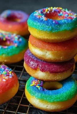 Mini Rainbow Vanilla Bean Donuts