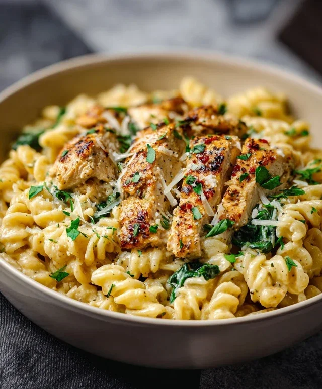 Healthy Garlic Parmesan Chicken Pasta