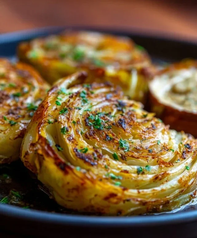 Oven Roasted Garlic Cabbage Steaks