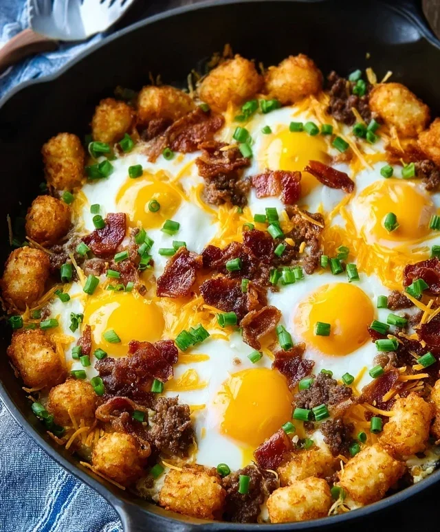 Beef Beef Bacon Egg And Cheese Breakfast Totchos