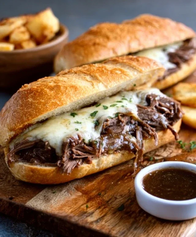 Crockpot French Dip Sandwiches