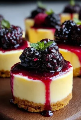 Lemon Raspberry Blackberry Mini Cheesecakes