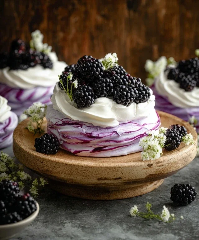 Blackberry Pavlovas