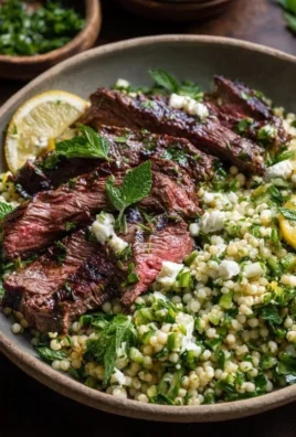 Grilled Skirt Steak with Lemon Herb Couscous Salad